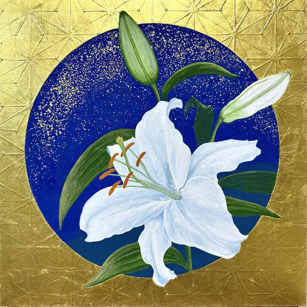 04 百合（カサブランカ）の天井画 | 間宮一樹 オフィシャルサイト